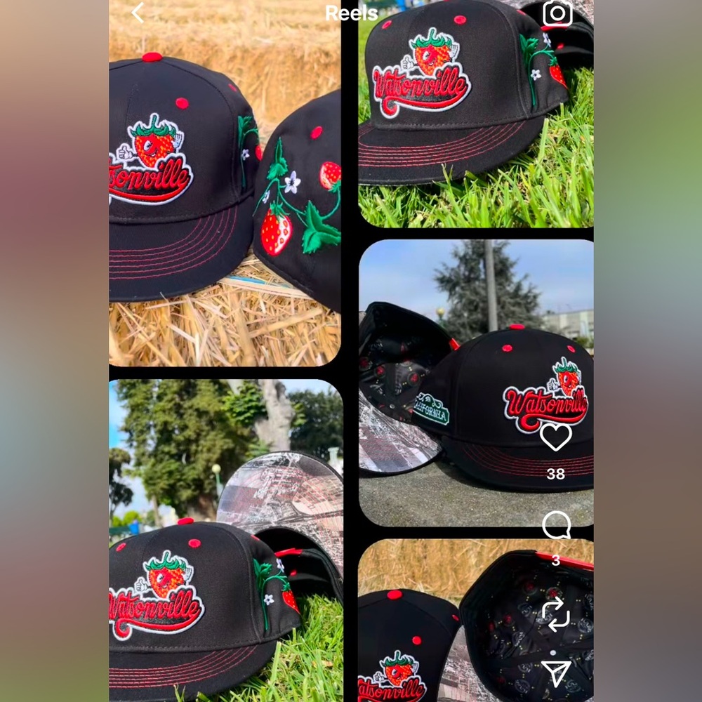 Black and Red Embroidered Cap